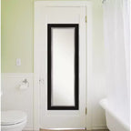 Miroir de porte pleine longueur noir et argenté en EVA de 20 po x 54 po sans biseau - Amanti Art : à suspendre sur la porte
