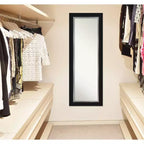 Miroir de porte pleine longueur noir et argenté en EVA de 20 po x 54 po sans biseau - Amanti Art : à suspendre sur la porte