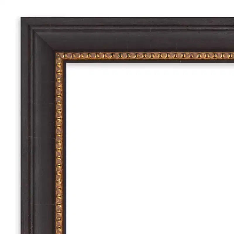Miroir mural biseauté noir Ashton en bois 39" x 27" - Amanti Art : Rectangulaire moderne, aucun assemblage requis