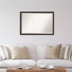 Miroir mural biseauté noir Ashton en bois 39" x 27" - Amanti Art : Rectangulaire moderne, aucun assemblage requis