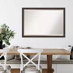 Miroir mural biseauté noir Ashton en bois 39" x 27" - Amanti Art : Rectangulaire moderne, aucun assemblage requis