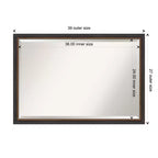 Miroir mural biseauté noir Ashton en bois 39" x 27" - Amanti Art : Rectangulaire moderne, aucun assemblage requis