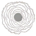 Olivia & May 45"X45" Wooden Floral Carved Room Wall Mirror with Cutout Design White