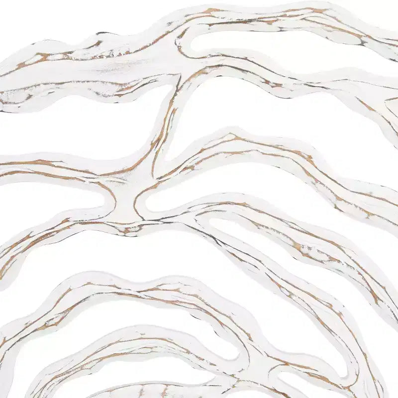 Miroir mural en bois sculpté floral avec design ajouré blanc