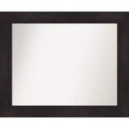 34" x 28" Non-Beveled Bathroom Wall Mirror Espresso Brown - Amanti Art: Modern Rectangular Vanity, Wall Mount