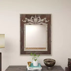Miroir mural en bois floral sculpté d'acanthe marron - Olivia & May