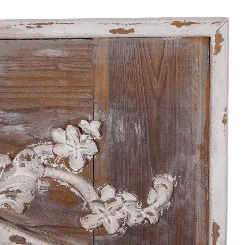 Miroir mural en bois floral sculpté d'acanthe marron - Olivia & May