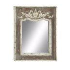 Miroir mural en bois floral sculpté d'acanthe marron - Olivia & May