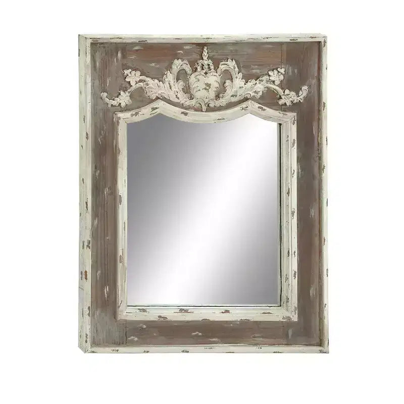 Miroir mural en bois floral sculpté d'acanthe marron - Olivia & May