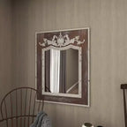 Miroir mural en bois floral sculpté d'acanthe marron - Olivia & May