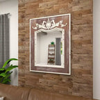 Miroir mural en bois floral sculpté d'acanthe marron - Olivia & May