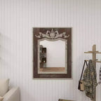 Miroir mural en bois floral sculpté d'acanthe marron - Olivia & May