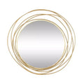 Metal Wall Mirror with Overlapping Ring Frame Gold - Olivia & May: Contemporary Style, Iron Frame, 38.38"