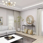 Miroir mural en métal avec cadre à anneaux superposés Or - Olivia & May : Style contemporain, cadre en fer, 97,4 cm