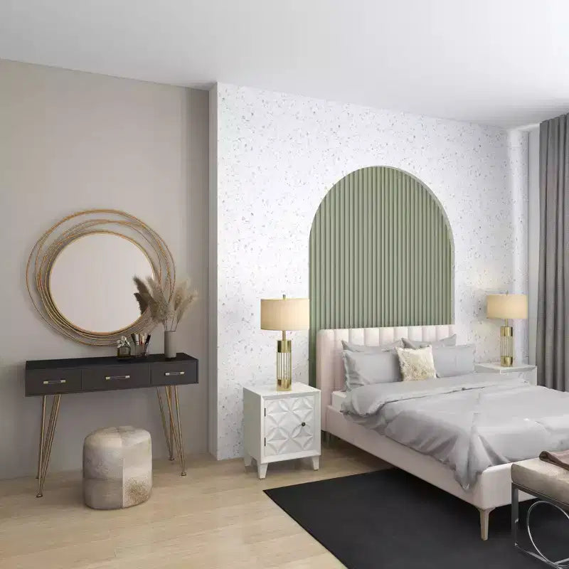Miroir mural en métal avec cadre à anneaux superposés Or - Olivia & May : Style contemporain, cadre en fer, 97,4 cm