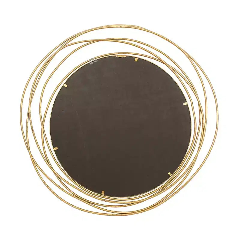 Miroir mural en métal avec cadre à anneaux superposés Or - Olivia & May : Style contemporain, cadre en fer, 97,4 cm