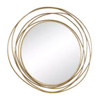 Miroir mural en métal avec cadre à anneaux superposés Or - Olivia & May : Style contemporain, cadre en fer, 97,4 cm