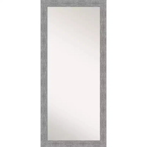 29"x65" Bark Rustic Framed Full Length Floor/Leaner Mirror Gray - Amanti Art: Polystyrene, No Assembly Required