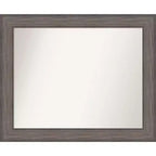 33" x 27" Non-Beveled Country Barn Wood Wall Mirror - Amanti Art