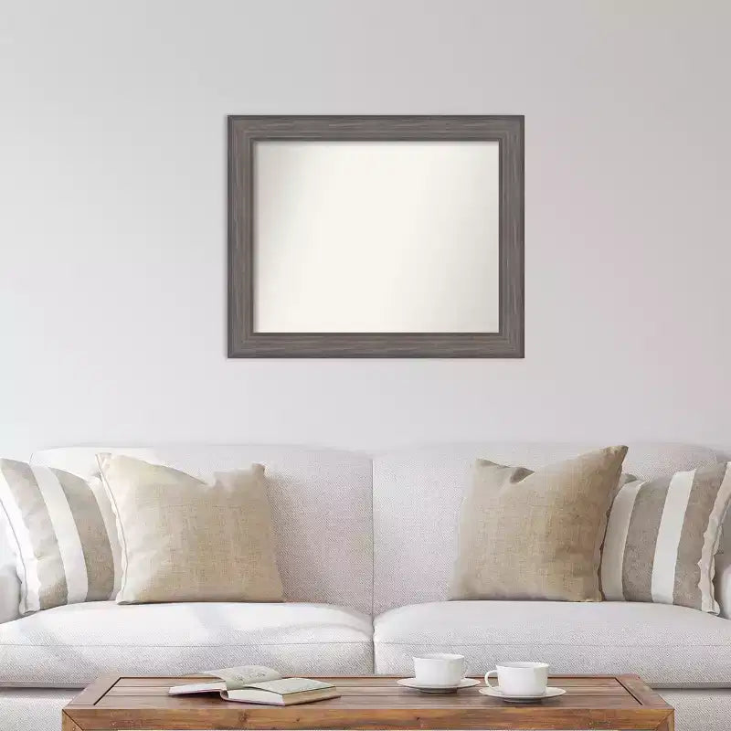 Miroir mural en bois de grange rustique non biseauté 33" x 27" - Amanti Art