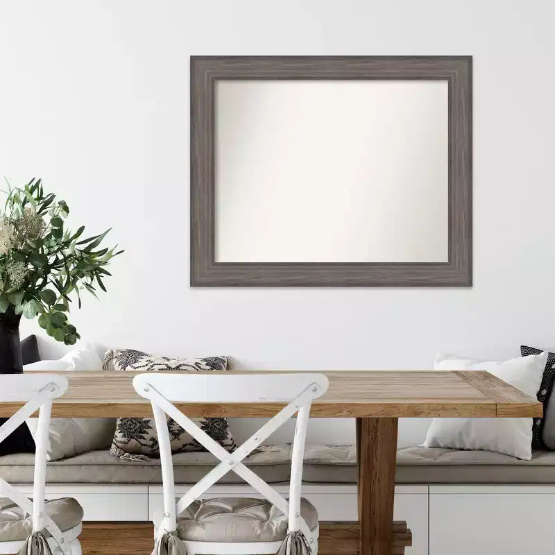 Miroir mural en bois de grange rustique non biseauté 33" x 27" - Amanti Art