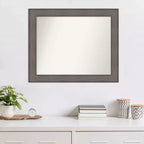 Miroir mural en bois de grange rustique non biseauté 33" x 27" - Amanti Art