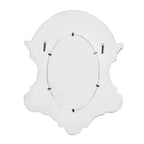 Miroir mural ovale sculpté Olivia & May en fibre de verre avec dessus cintré et finition vieillie blanche : cadre en résine, aucun assemblage requis