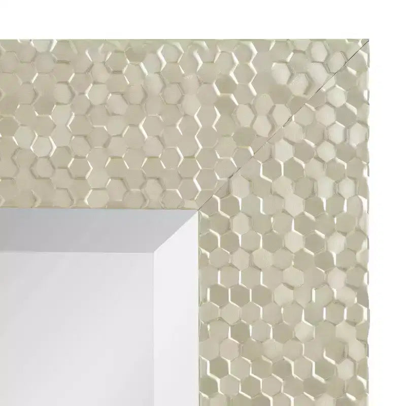 Miroir mural décoratif biseauté encadré Coolidge 46 cm x 127 cm Or - Kate & Laurel All Things Decor: Finition Champagne, Texturé