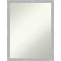 20" x 26" Non-Beveled Grace Narrow Bathroom Wall Mirror Brushed Nickel - Amanti Art: Polystyrene Frame, Wall Mounted