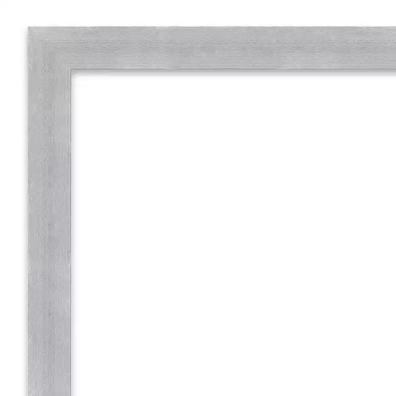 Miroir mural étroit Grace non biseauté 20" x 26" nickel brossé - Amanti Art : Cadre en polystyrène, Fixation murale