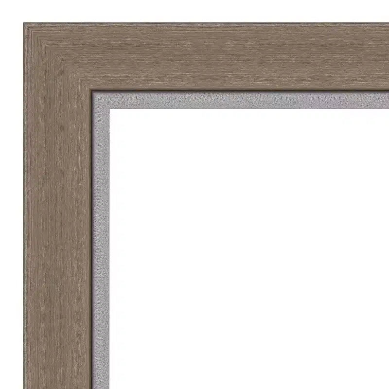 Miroir mural étroit Amanti Art 74 cm x 74 cm, sans biseau, en EVA marron