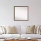 Miroir mural étroit Amanti Art 74 cm x 74 cm, sans biseau, en EVA marron