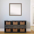Miroir mural étroit Amanti Art 74 cm x 74 cm, sans biseau, en EVA marron