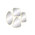 Wood Wall Mirror with Varying Shapes Set of 4 Gold - CosmoLiving by Cosmopolitan: Modern Iron Frame, Wall Mount, No Assembly Required