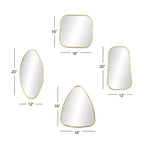 Miroir Mural en Bois Formes Variées Lot de 4 Or - CosmoLiving by Cosmopolitan : Cadre Moderne en Fer, Fixation Murale, Aucun Assemblage Requis