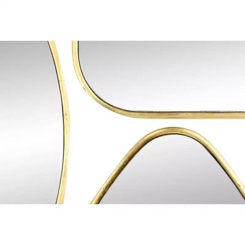 Miroir Mural en Bois Formes Variées Lot de 4 Or - CosmoLiving by Cosmopolitan : Cadre Moderne en Fer, Fixation Murale, Aucun Assemblage Requis