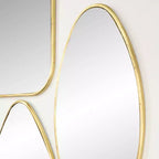 Miroir Mural en Bois Formes Variées Lot de 4 Or - CosmoLiving by Cosmopolitan : Cadre Moderne en Fer, Fixation Murale, Aucun Assemblage Requis