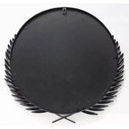 Miroir mural rond Empress Grecian 21 po Noir/Blanc – Style moderne, cadre en métal, aucun assemblage requis