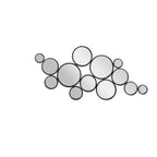Miroir mural rond grappe de bulles en métal noir - Olivia & May : Cadre en fer contemporain, hauteur 132 cm