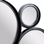 Miroir mural rond grappe de bulles en métal noir - Olivia & May : Cadre en fer contemporain, hauteur 132 cm