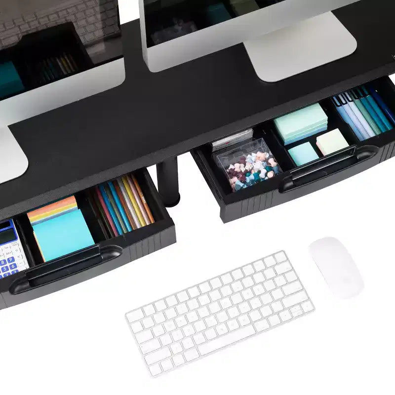 Mind Reader Organisateur de bureau, 38,5 po (L) x 11 po (l) x 2,55-6,5 po (H), Noir