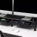 Mind Reader Organisateur de bureau, 38,5 po (L) x 11 po (l) x 2,55-6,5 po (H), Noir