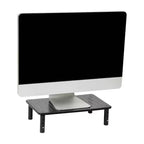 Support d'écran Mind Reader, réglable en hauteur, rehausseur d'ordinateur portable ventilé, bureau, métal, 36,8 cm (L) x 23,5 cm (l) x 10,2-14 cm (H), noir