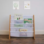 Humble Crew Kids' Journey Bibliothèque d'angle à 4 niveaux Blanc/Naturel