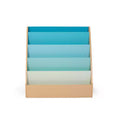 Humble Crew Kids' Tier Bookshelf Organizer Natural Wood/Blue: 4-Shelf MDF Frame, 24" H x 24" W x 13" D, Ages 2+