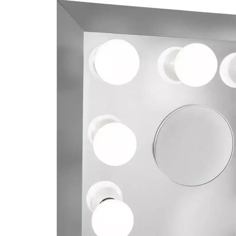 Miroir de courtoisie Hollywood à LED avec 12 ampoules, miroir grossissant magnétique 5X, Bluetooth, mural ou sur table