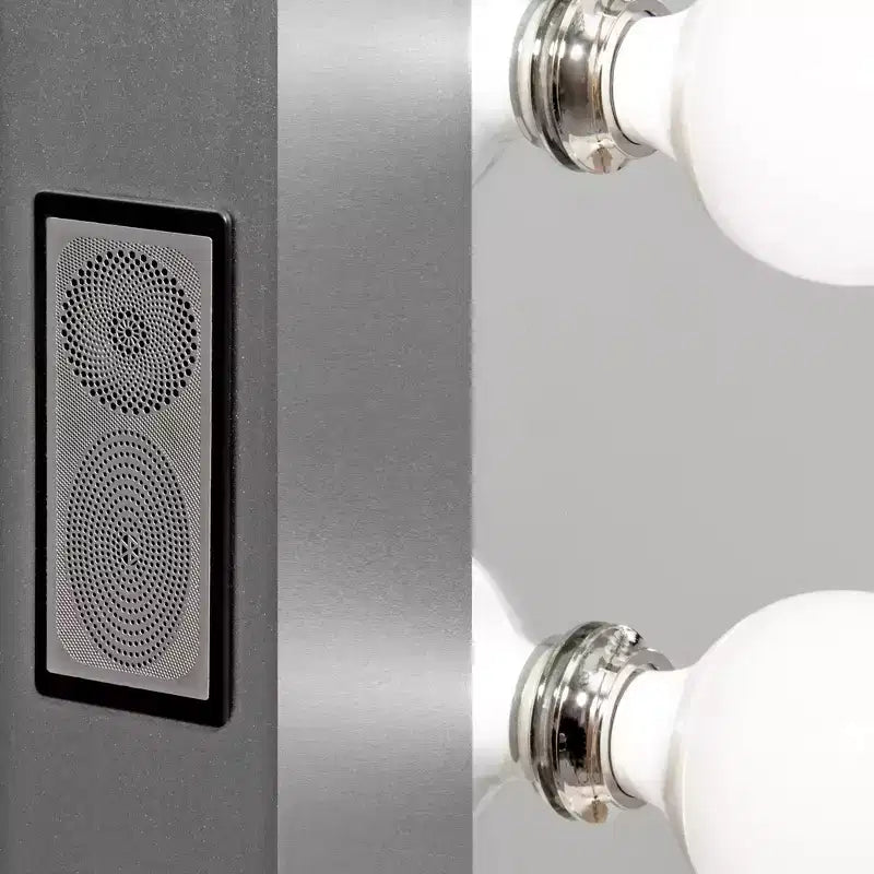 Miroir de courtoisie Hollywood à LED avec 12 ampoules, miroir grossissant magnétique 5X, Bluetooth, mural ou sur table