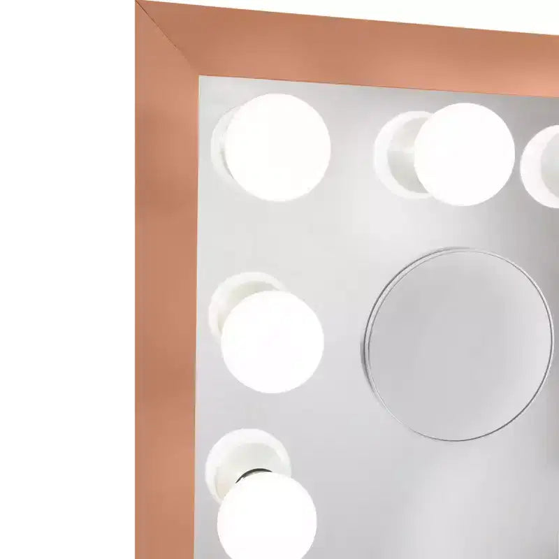 Miroir de courtoisie Hollywood à LED avec 12 ampoules, miroir grossissant magnétique 5X, Bluetooth, mural ou sur table