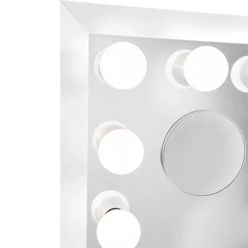 Miroir de courtoisie Hollywood à LED avec 12 ampoules, miroir grossissant magnétique 5X, Bluetooth, mural ou sur table