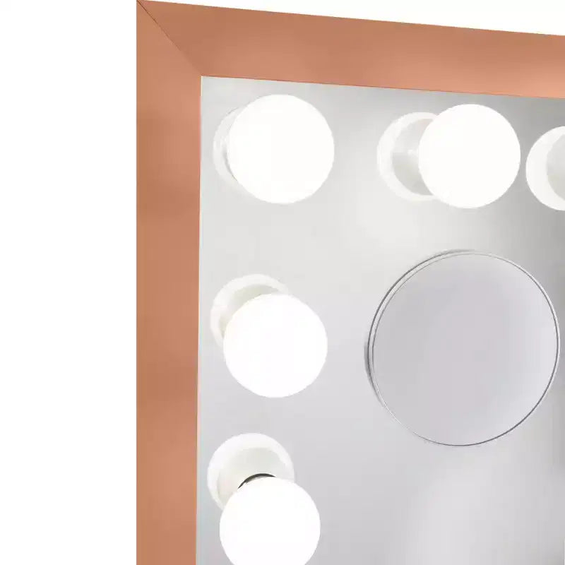 Miroir de courtoisie Hollywood à LED avec 12 ampoules, miroir grossissant magnétique 5X, Bluetooth, mural ou sur table